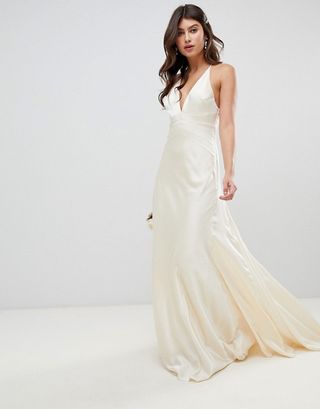 ASOS + Sain Paneled Wedding Dress With Fishtail