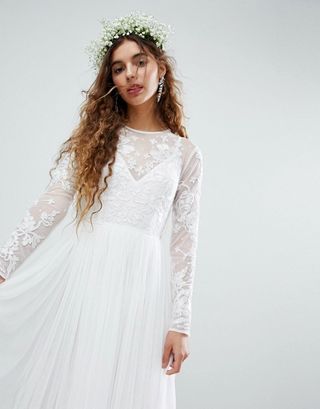 ASOS + Embroidered Bodice Wedding Maxi Dress