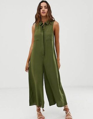 ASOS Design + Casual Culotte Shirt Jumpsuit