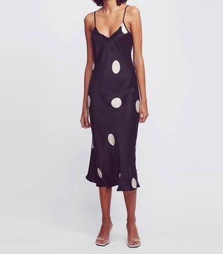 Silk Laundry + '90s Silk Slip Dress Big Polka Dots