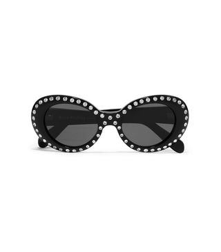 Acne Studios + Mustang Round-Frame Crystal-Embellished Acetate Sunglasses