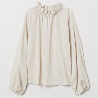 H&M + Blouse With Frilled Collar