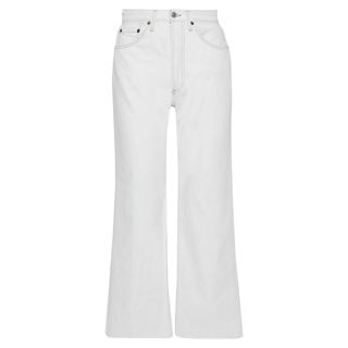 Re/Done + Frayed High-Rise Straight-Leg Jeans