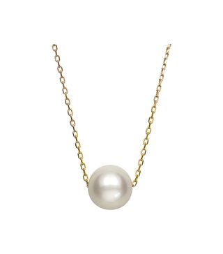 Walmart + 14K Yellow Gold Single Floating Cultured Freshwater Pearl Chain Necklace