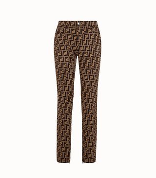 Fendi + Brown Cotton Jersey Pants