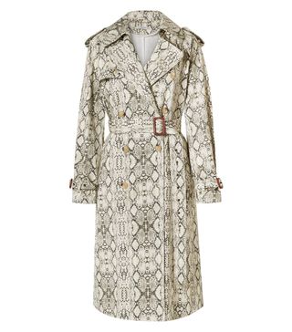 Les Rêveries + Snake-Print Cotton Trench Coat
