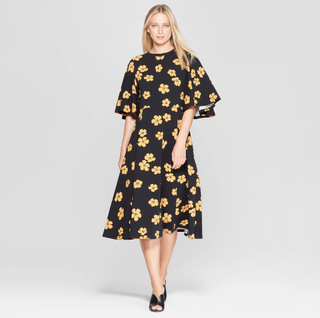Who What Wear x Target + Bell Sleeve Crew Neck A-Line Dress