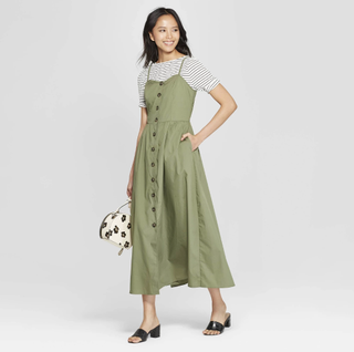 Who What Wear x Target + Sleeveless V-Neck Button-Down Maxi Dress