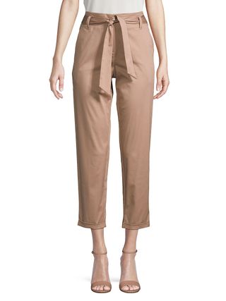 Lord & Taylor + Cropped Tie Waist Pants