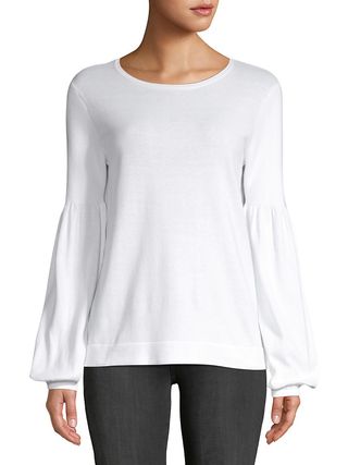 Lord & Taylor + Balloon Sleeve Sweater Knit