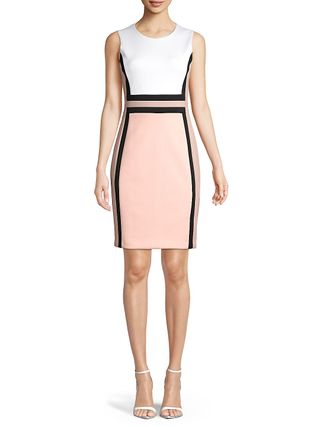 Calvin Klein + Colorblock Sleeveless Sheath Dress