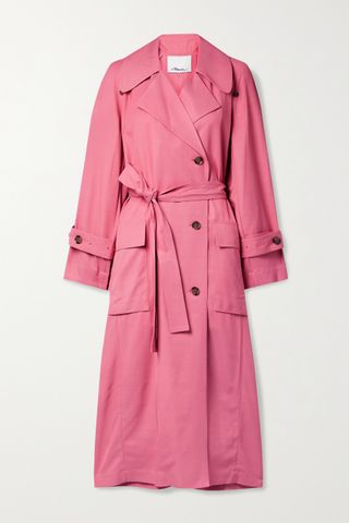 3.1 Phillip Lim + Flou Belted Double-Breasted Twill Trench Coat