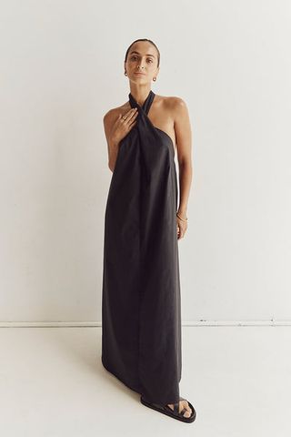 Dissh + Olivia Black Cotton Midi Dress