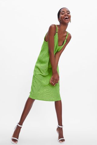 Zara + Printed Dress With Straps