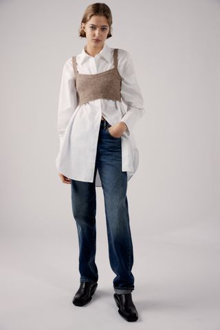Zara + Cropped Knit Top