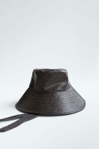 Zara + Faux Leather Bucket Hat