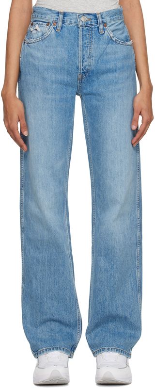 Re/Done + Blue High Rise Loose Jeans