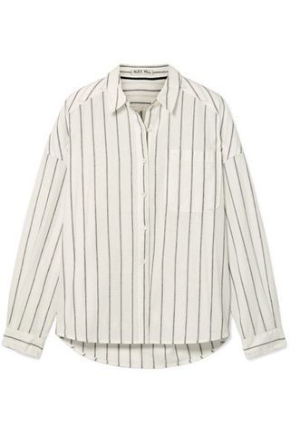 Alex Mill + Oversized Striped Cotton and Linen-Blend Shirt