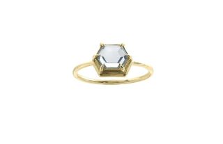 Wwake + One of a Kind Nestled Hexagon Slice Sapphire Ring
