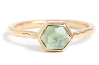 Melissa Joy Manning + Rosecut Hexagonal Montana Sapphire Ring