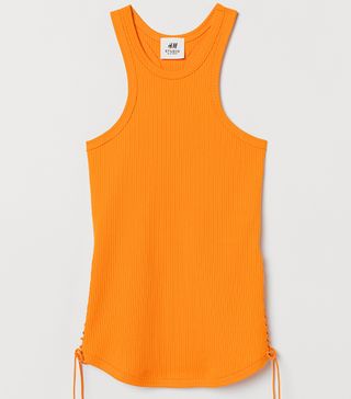 H&M + Ribbed Vest Top With Lacing