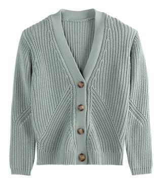 La Redoute + Cotton Chunky Knit Buttoned Cardigan