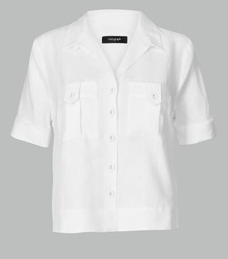 Marks and Spencer + Pure Linen Short-Sleeved Shirt