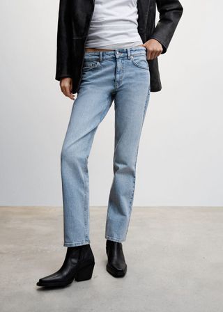 Mango + Medium-Comfort Straight Jeans