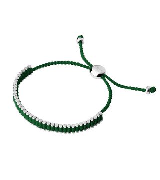 Links of London + Sterling Silver & Emerald Green Mini Friendship Bracelet