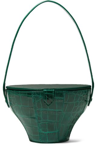 Staud + Alice Croc-Effect Leather Tote