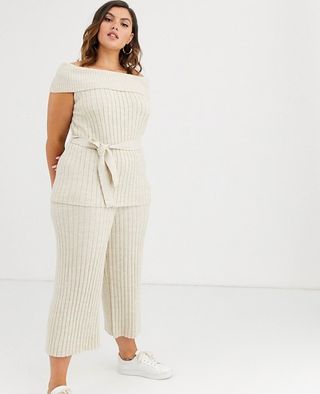 ASOS + Knitted Two Piece in Stone