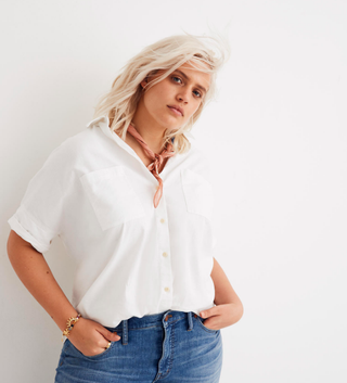 Madewell + White Cotton Courier Shirt