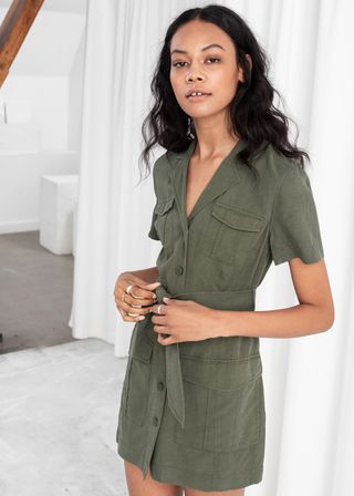 & Other Stories + Belted Workwear Mini Dress