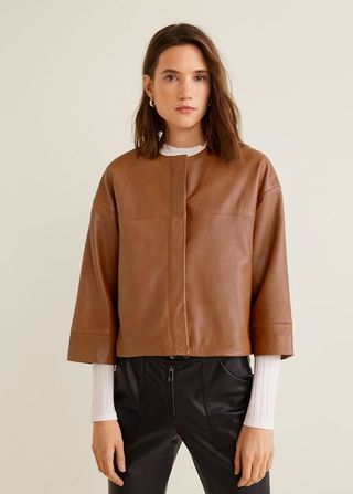 Mango + Leather Jacket