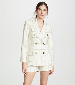 Ei8tdreams + Care Checked Double Breasted Blazer