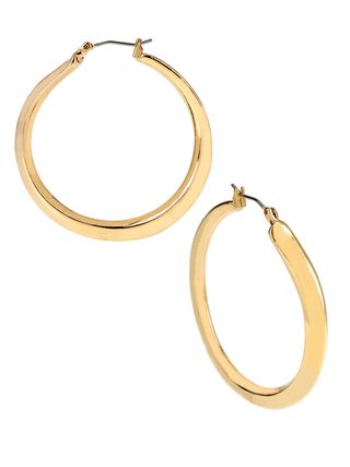 Robert Lee Morris Soho + Gold Plated Sculptural Hoop Earrings