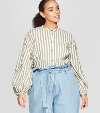 Who What Wear x Target + Long Sleeve Button-Up Blouse