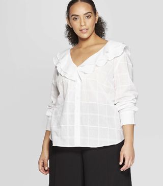 Who What Wear x Target + Ruffle Detail Blouse