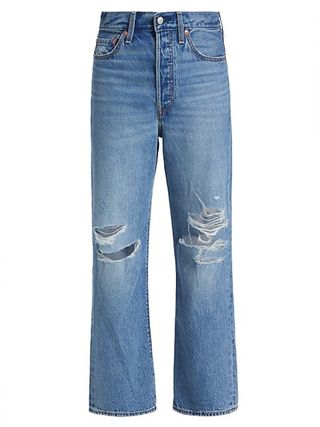 Levi's + Ribcage High-Rise Straight-Leg Cropped Jeans