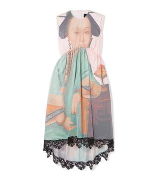 Simone Rocha + Lace-Trimmed Printed Cotton and Tulle Midi Dress