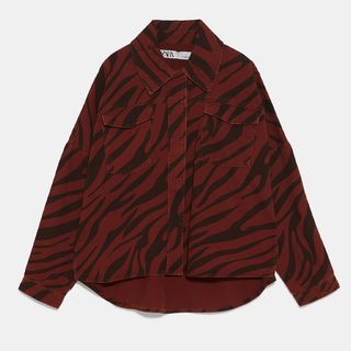 Zara + Oversized Animal Print Jacket