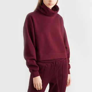 Ninety Percent + Cropped Organic Cotton-Jersey Sweatshirt