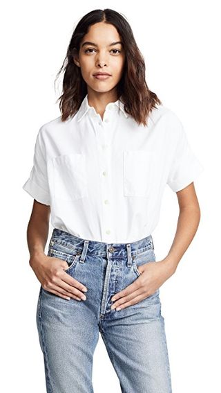 Madwell + White Cotton Courier Shirt