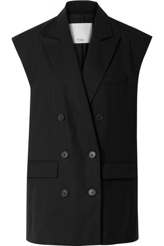 Tibi + Tropical Double Breasted Crepe Vest