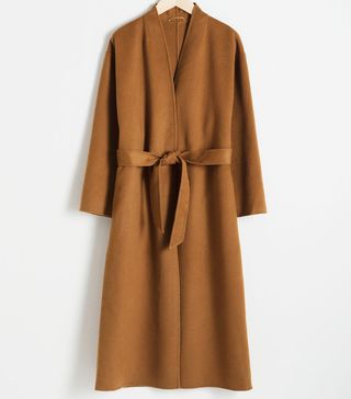 & Other Stories + Belted Wool Blend Coat