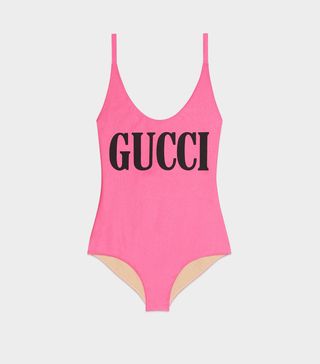 Gucci + Sparkling Swimsuit with Gucci Print