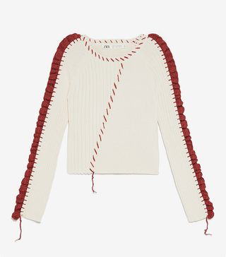 Zara + Limited Edition Studio Sweater With Contrast Topstitching