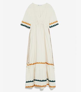 Zara + Limited Edition Studio Embroidered Dress