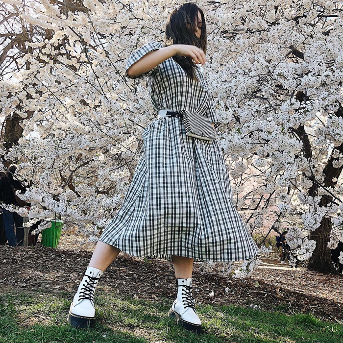 Zara plaid hotsell midi dress