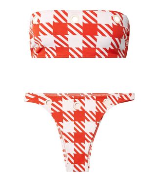 Solid and Striped + Red Houndstooth Annabelle Bikini